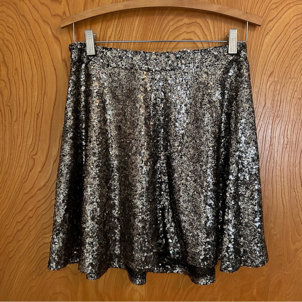 Sequin Skirt in Gold and Black, Size M